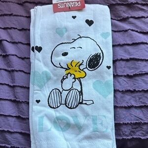 Peanuts Snoopy and Woodstock Love Towels - White and Blue
